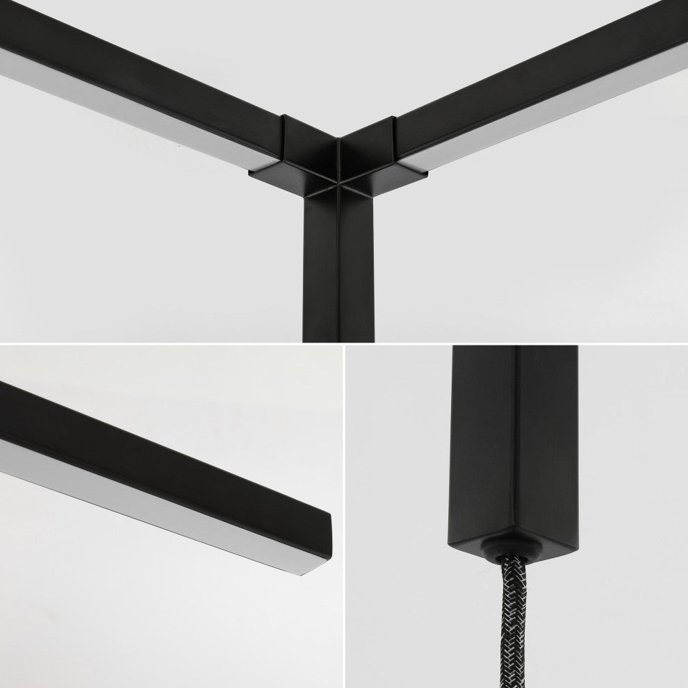 2-Light Modern Minimalist Iron Integrated Plug-In LED Sconce for Ceiling Corner