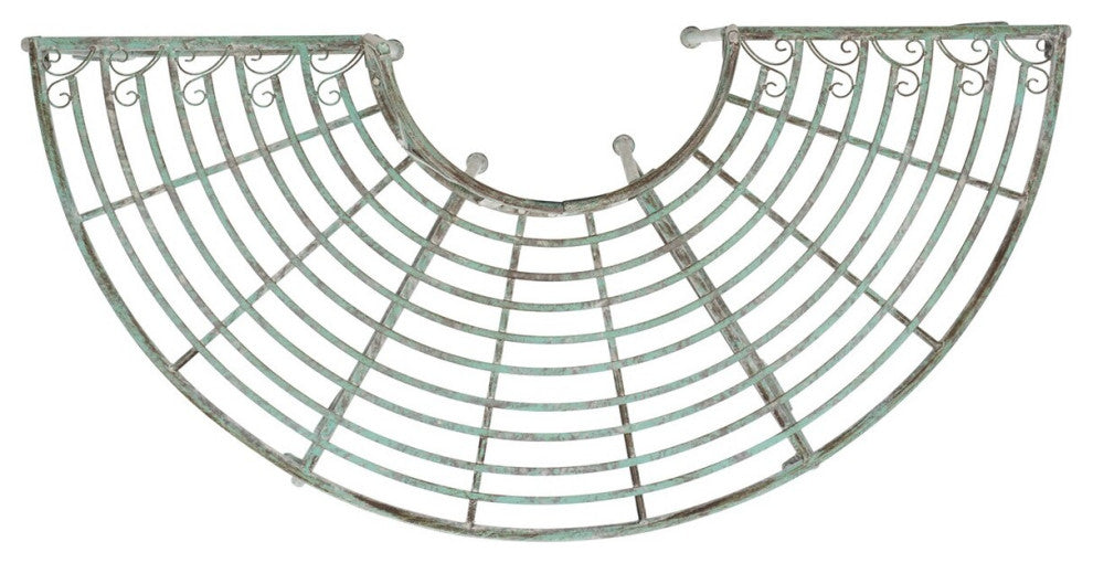 Safavieh Abia Wrought Iron 50" W Outdoor Tree Bench Antique Green