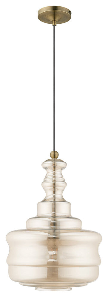 Livex Lighting Antique Brass 1-Light Mini Pendant
