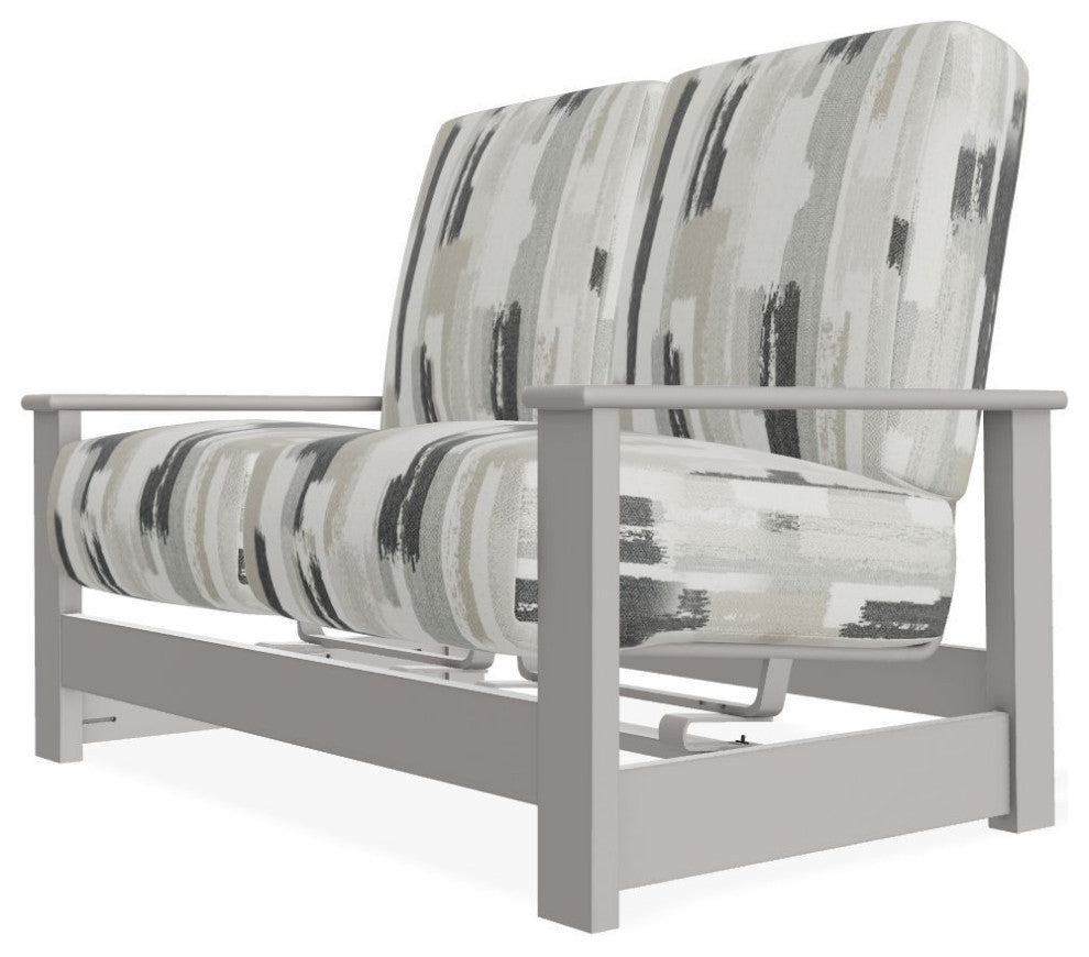 Leeward Deep Seat Outdoor Loveseat, Hidden Motion, Dreamscape Seaglass/Warm Gray