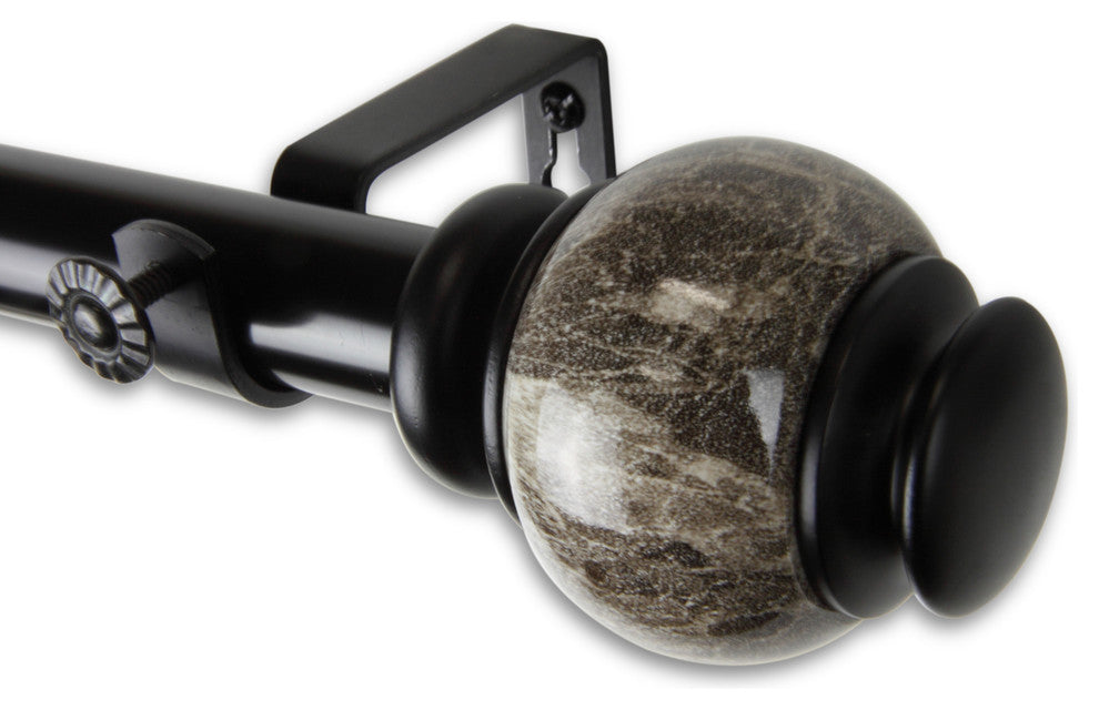 Polychrome 1" Curtain Rod, Black, 66"-120"