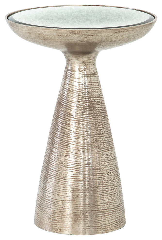 Four Hands Marlow Mod Pedestal Table, Brushed Nickel