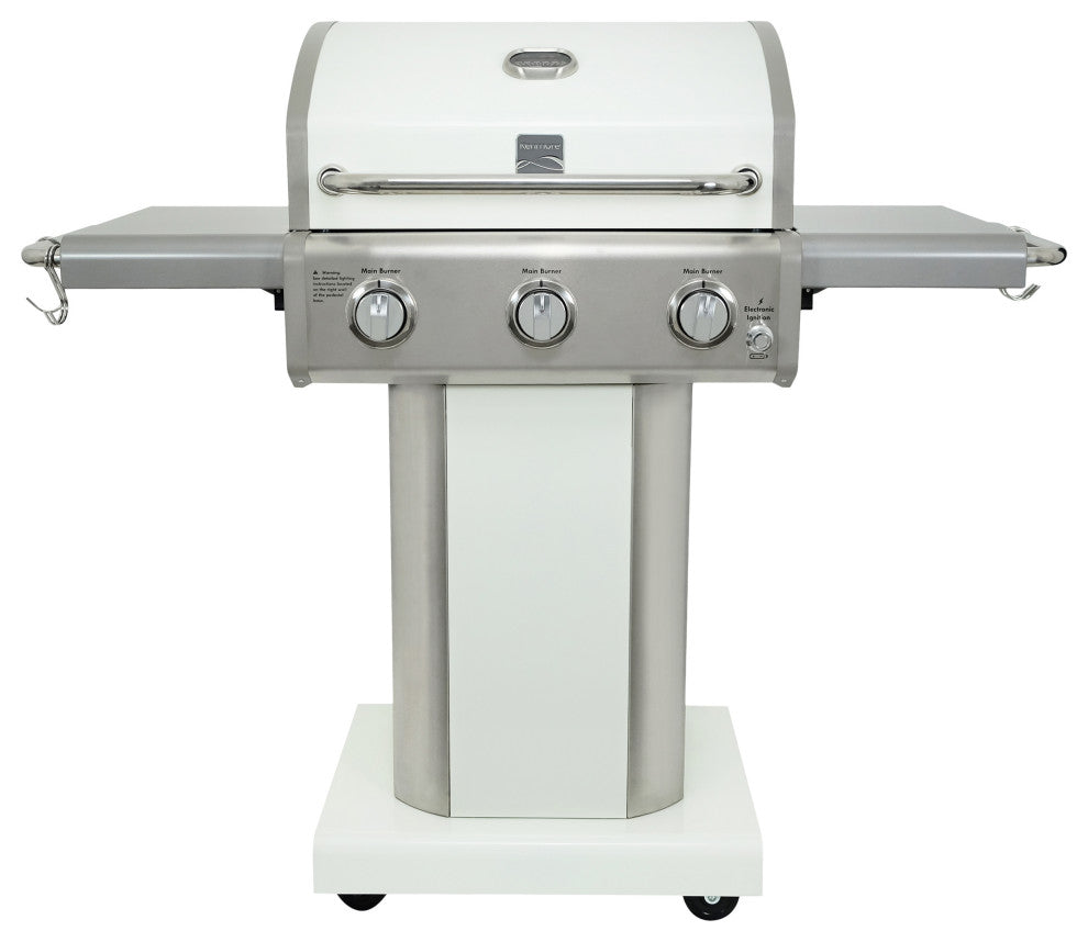 Kenmore 3 Burner Gas Grill with Side Shelves, Pearl