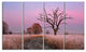 "Fairy Autumn Sunrise With Lonely Tree" Landscape Wall Art, 4 Panels, 48"x28"