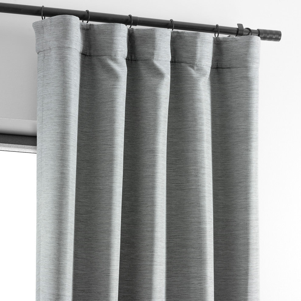 Bellino Blackout Room Darkening Curtain Single Panel, Vista Gray, 50"x96"