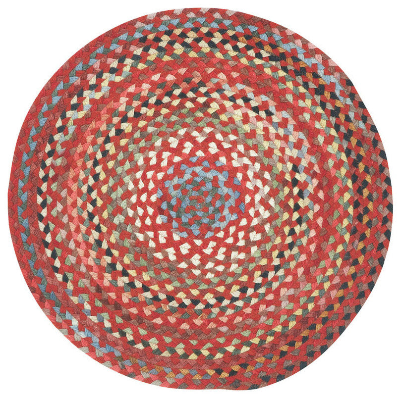 St. Johnsbury Braided Round Rug, Medium Red, 9'6"