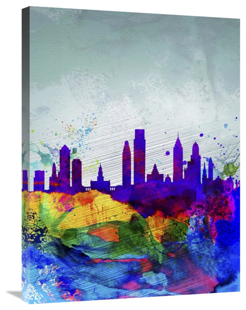 "Philadelphia Watercolor Skyline" Fine Art Print