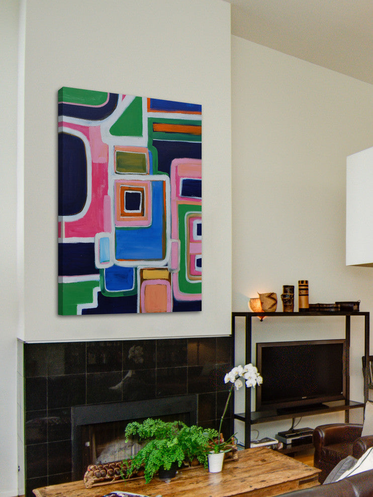 "Modern Angles" Painting Print on Wrapped Canvas, 40"x60"