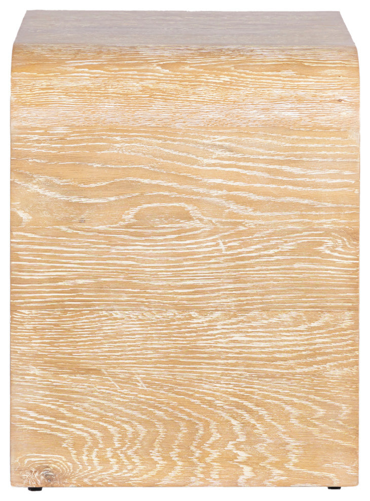 Meridian Furniture Cresthill Nightstand, White Oak Wood