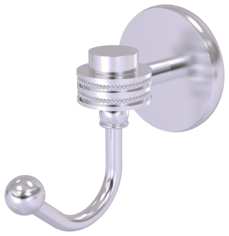 Satellite Orbit One Robe Hook With Dotted Accents, Satin Chrome