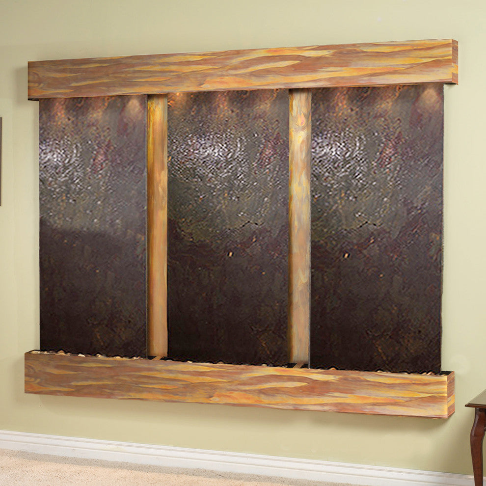 Deep Creek Falls Fountain, Multi-Color, Rustic Copper, Square