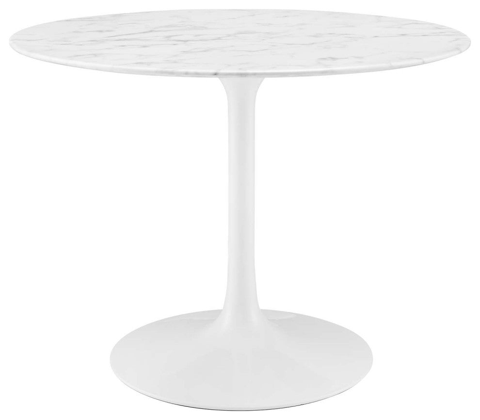 Modern White Tulip 40" Round Artificial Marble Dining Table