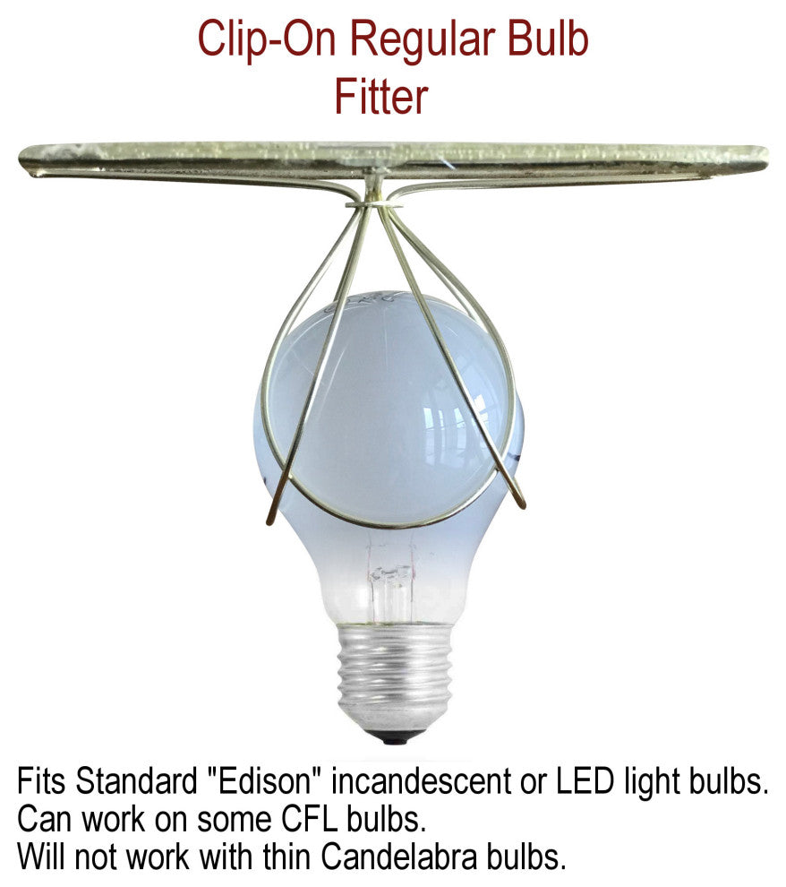 5x8x7 Textured Oatmeal Hard Back Lampshade with White Lining Edison Clip On, Light Oatmeal