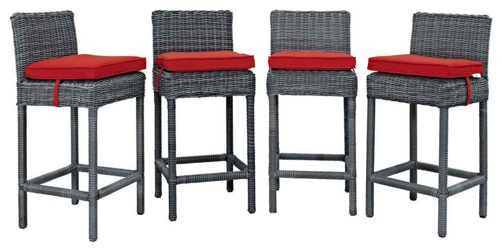 Summon Bar Stool Outdoor Patio Sunbrella Set of 4 by Modway