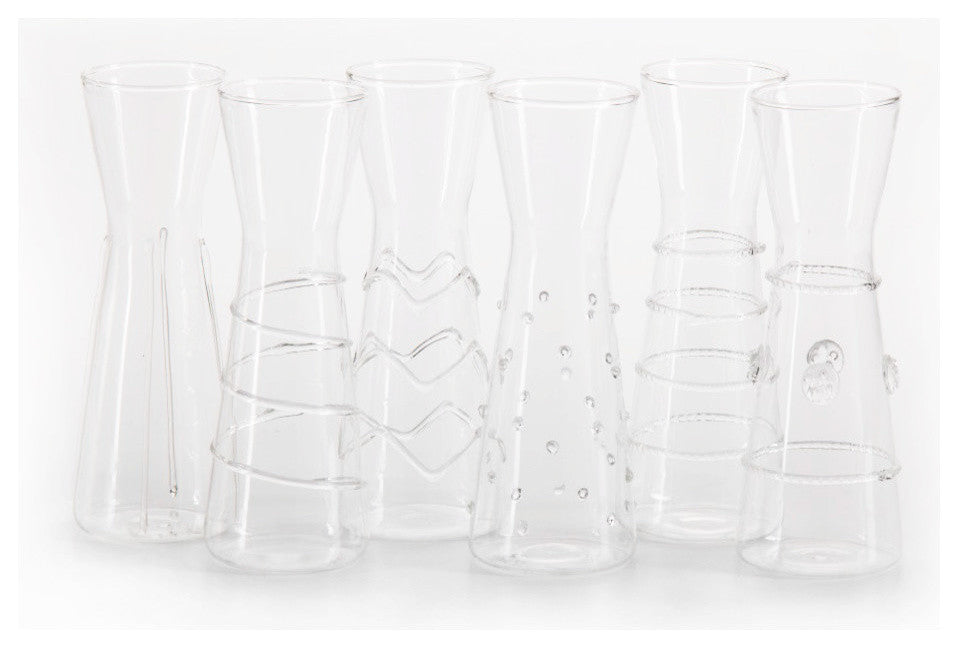 "Zalli" Assorted Glass Carafe (Set of 6)
