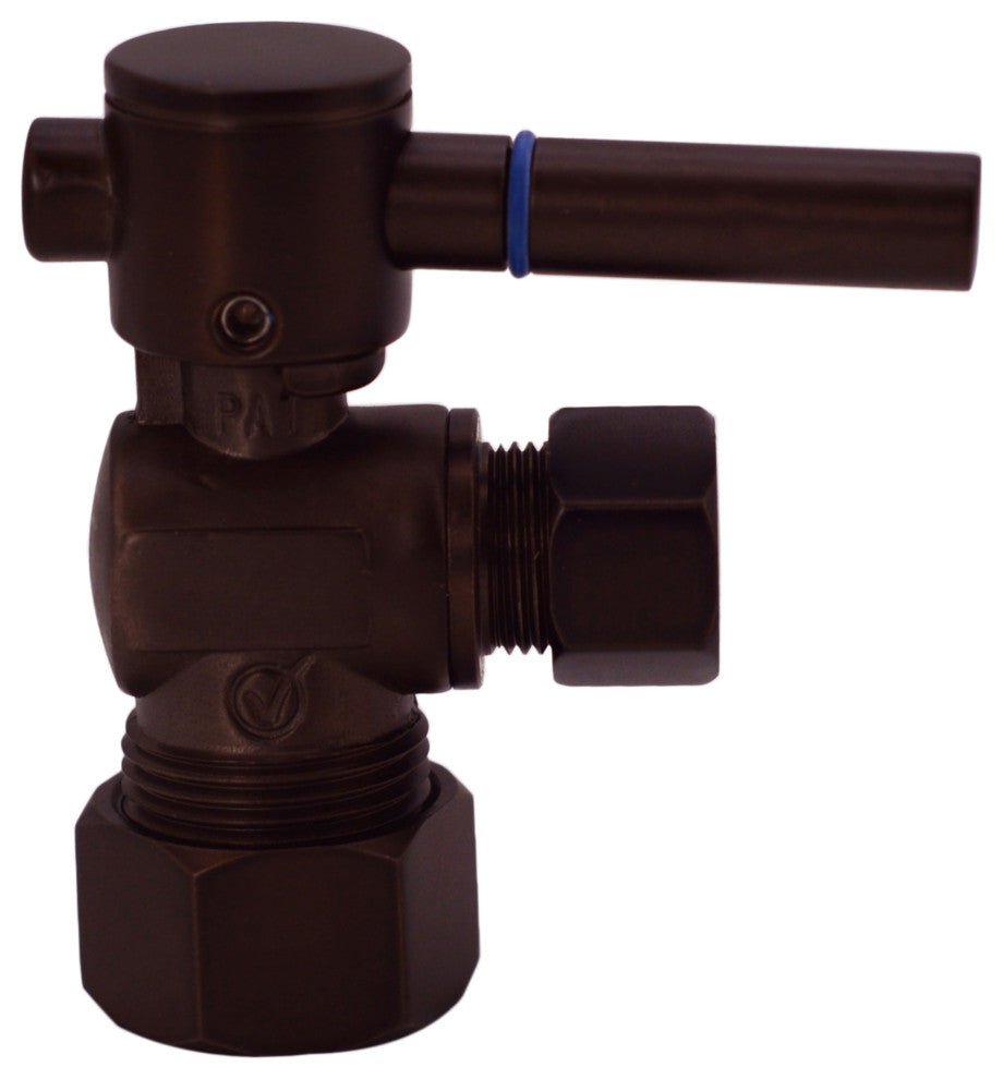 Angle Stop, 5/8" Od X 3/8" Od - 1/4-Turn Lever Handle In Oil Rubbed Bronze, Oil Rubbed Bronze