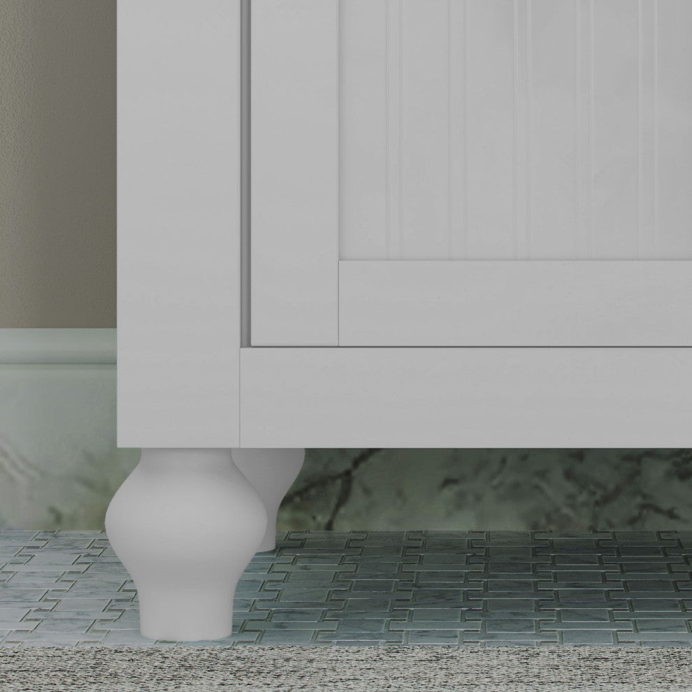 The Holsted Bathroom Vanity, White, 30", Single Sink, Freestanding