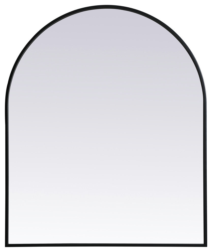 Metal Frame Arch Mirror 30X36 Inch, Black
