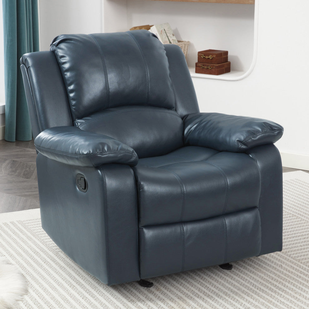 Clifton Leather Gel Recliner, Midnight Blue