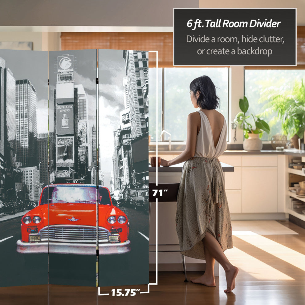 6' Tall New York City Taxi Double Sided Room Divider
