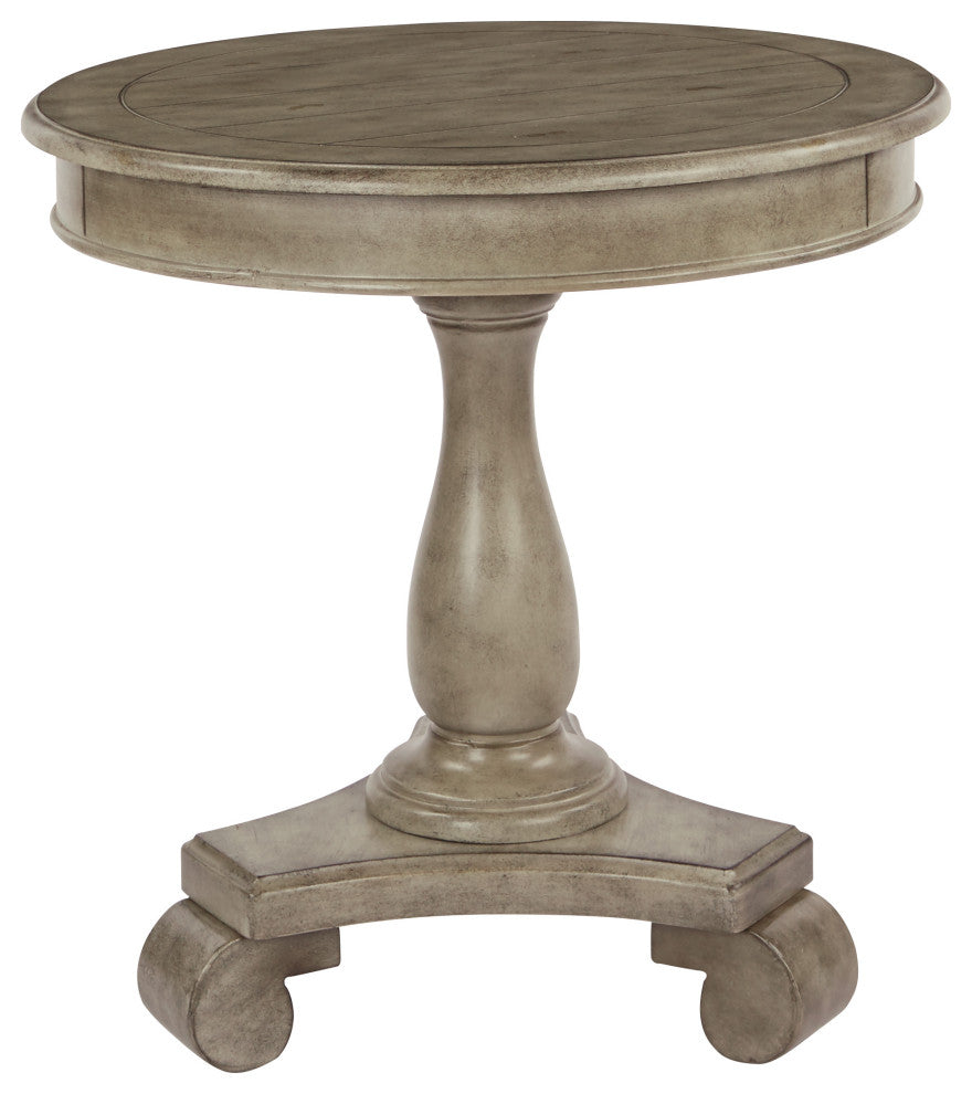 Avalon Hand Painted Round Accent table, Antique Goldstone
