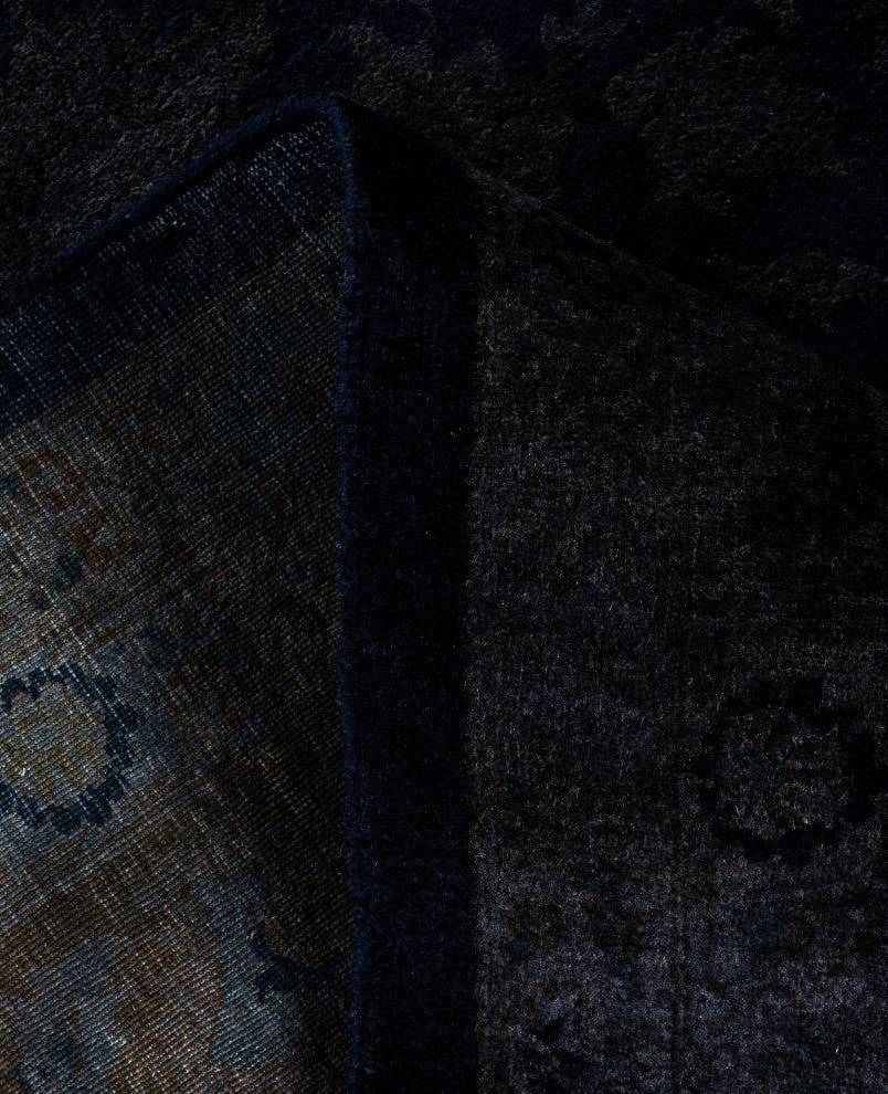 Overdyed One-of-a-Kind Hand-Knotted Area Rug Black, 8' 1" x 10' 3"