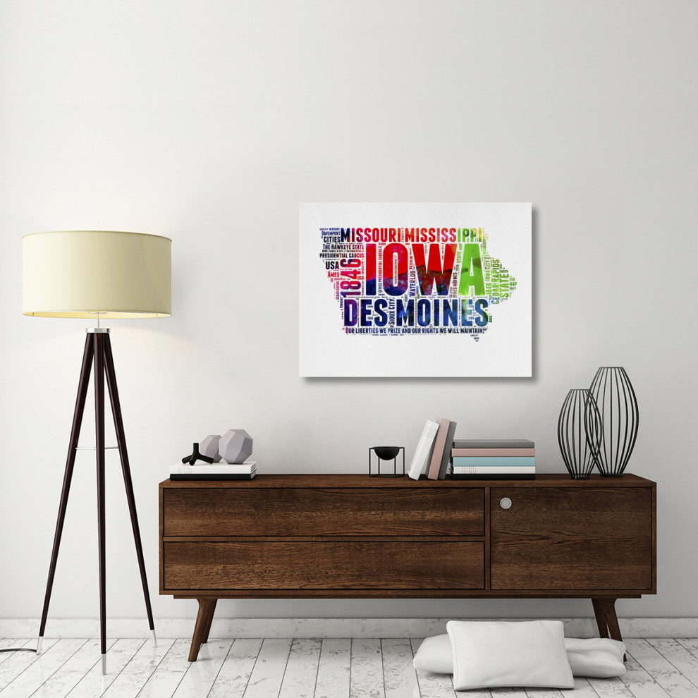 "Iowa Watercolor Word Cloud" Fine Art Print