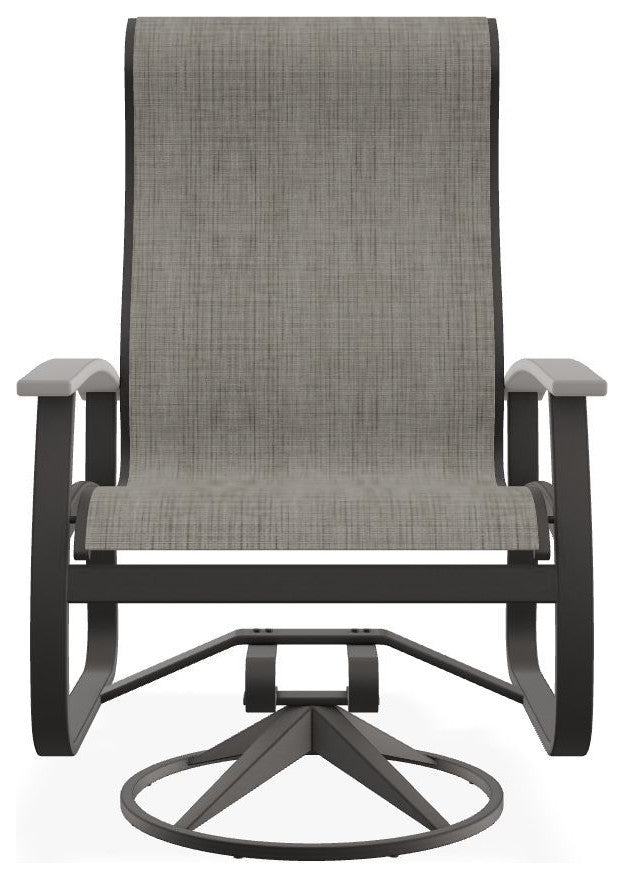 Belle Isle Sling Outdoor Swivel Rocker, Smoke/Warm Gray