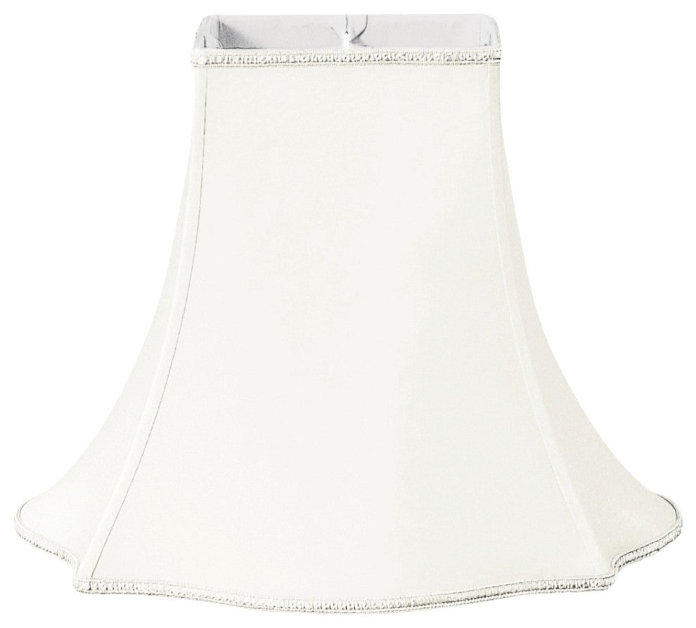 Fancy Square Designer Lampshade, Antique Gold, White, 6"x14"x11.5"