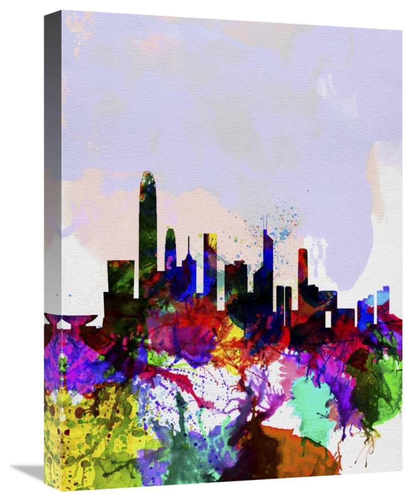 "Hong Kong Watercolor Skyline" Fine Art Print