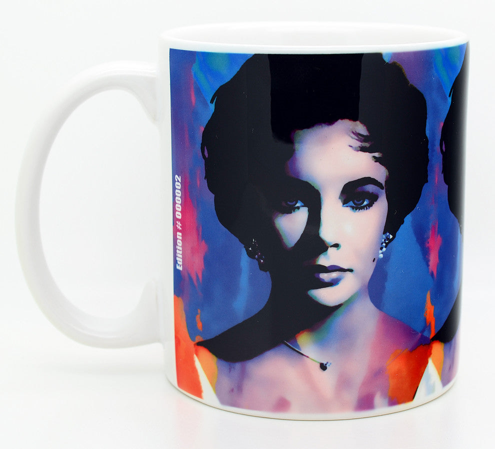 Elizabeth Taylor "The Color Of Passion" Mug Art by Mark Lewis