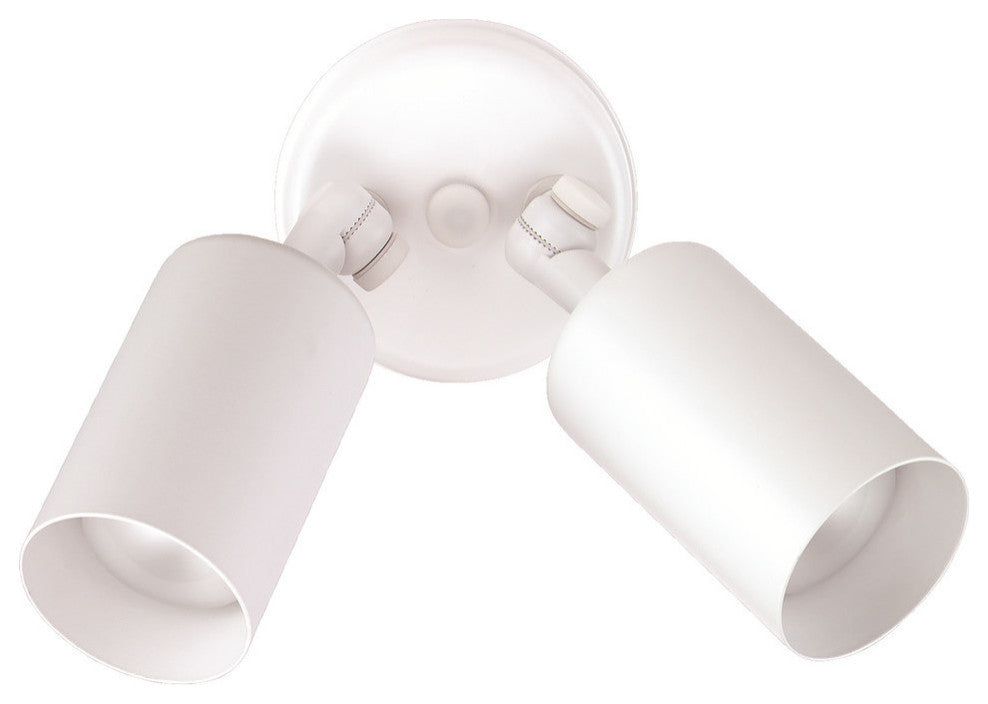 NICOR 100-Watt White Double Cylinder Adjustable Security Flood Light, White