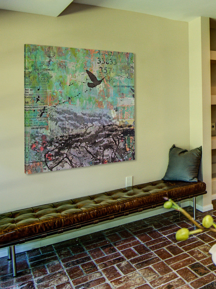 "Blue Forest" Painting Print on Canvas by Tracy Silva Barbosa