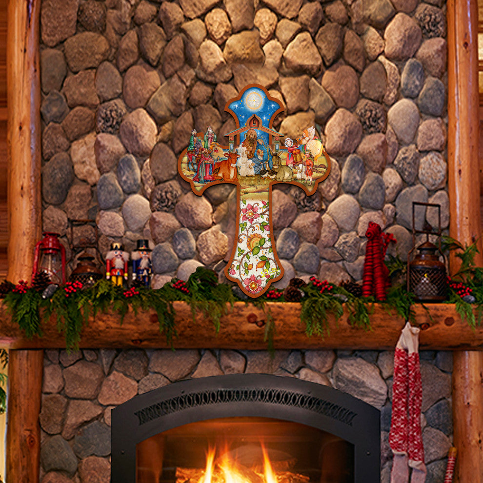 Nativity Wooden Cross