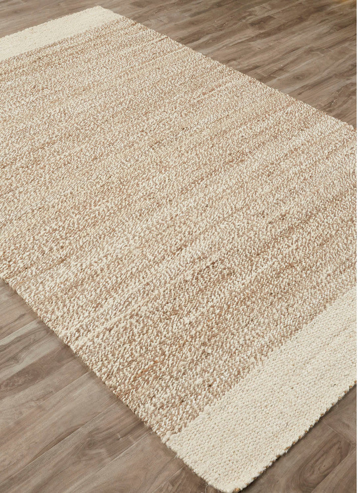 Jaipur Living Mallow Natural Bordered White/Tan Area Rug, 8'x10'