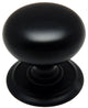 Round Cabinet Knob With Backplate, Set of 25, Flat Black