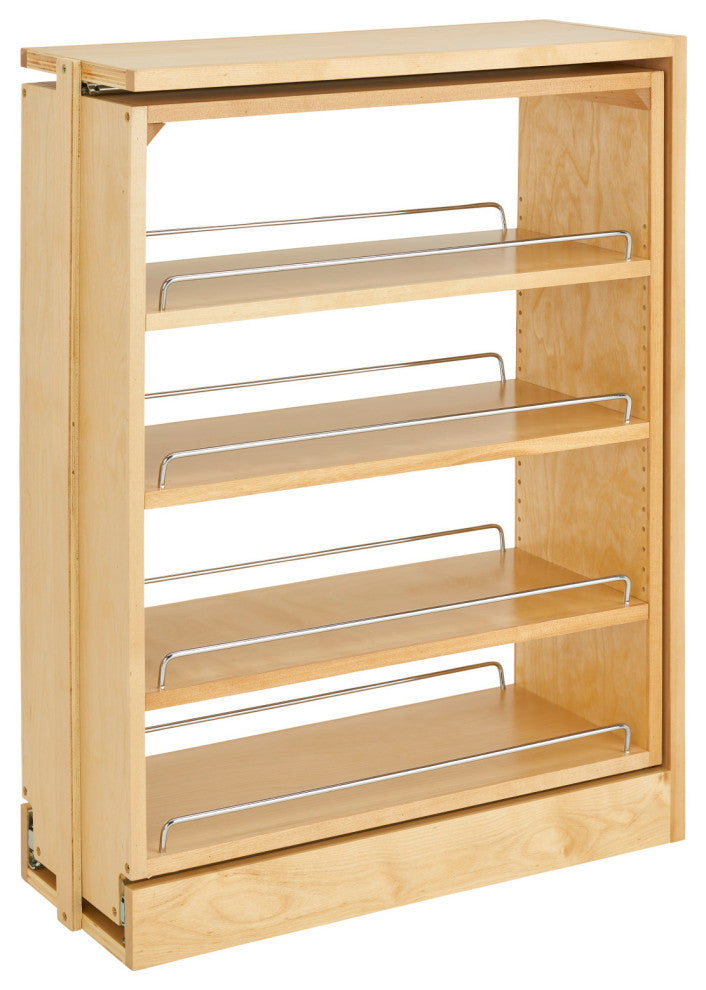 Wood Base Filler Pull Out Organizer for New Kitchen Applications, 9"