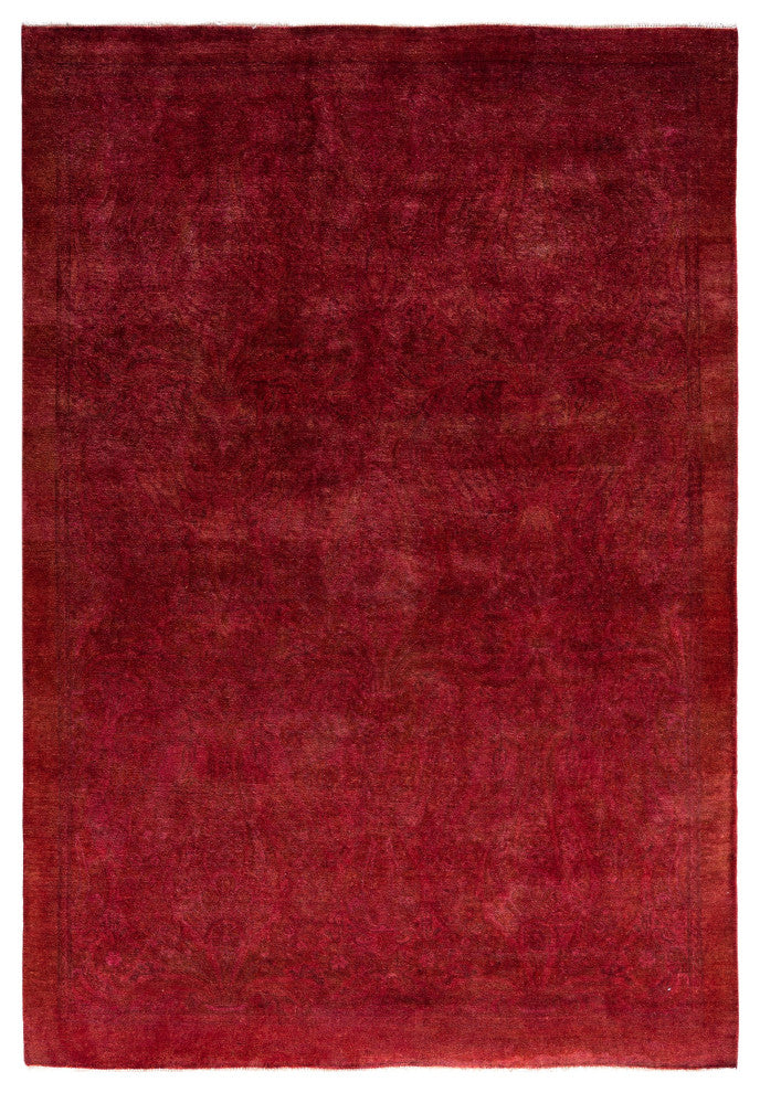 Overdyed One-of-a-Kind Hand-Knotted Area Rug Red, 5' 0" x 7' 1"