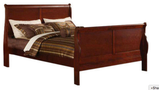 ACME Louis Philippe III EK Bed, Cherry, Queen Bed