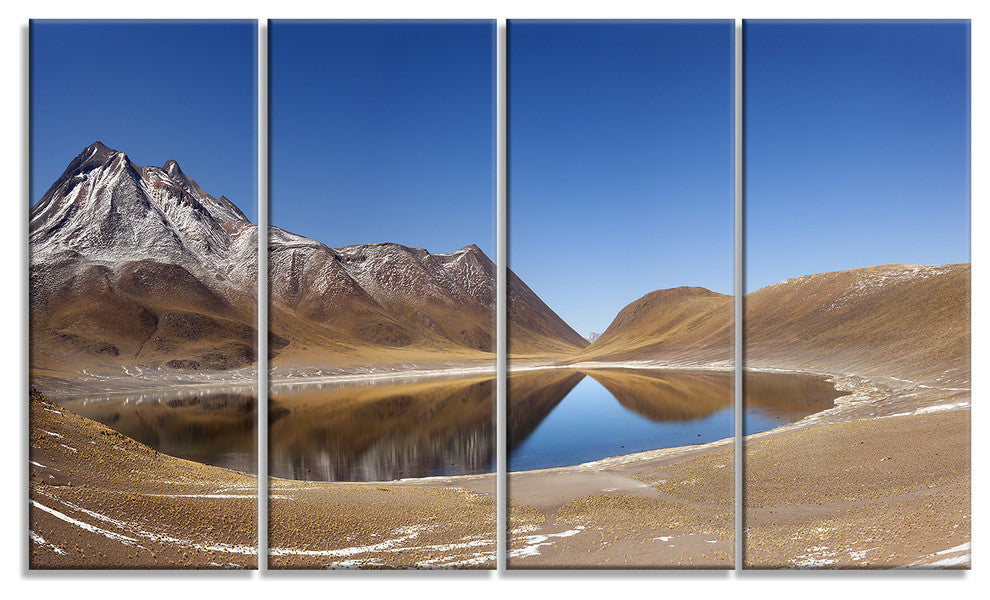 "Miniques Lagoon North of Chile" Seashore Wall Art, 48"x28", 4Panel