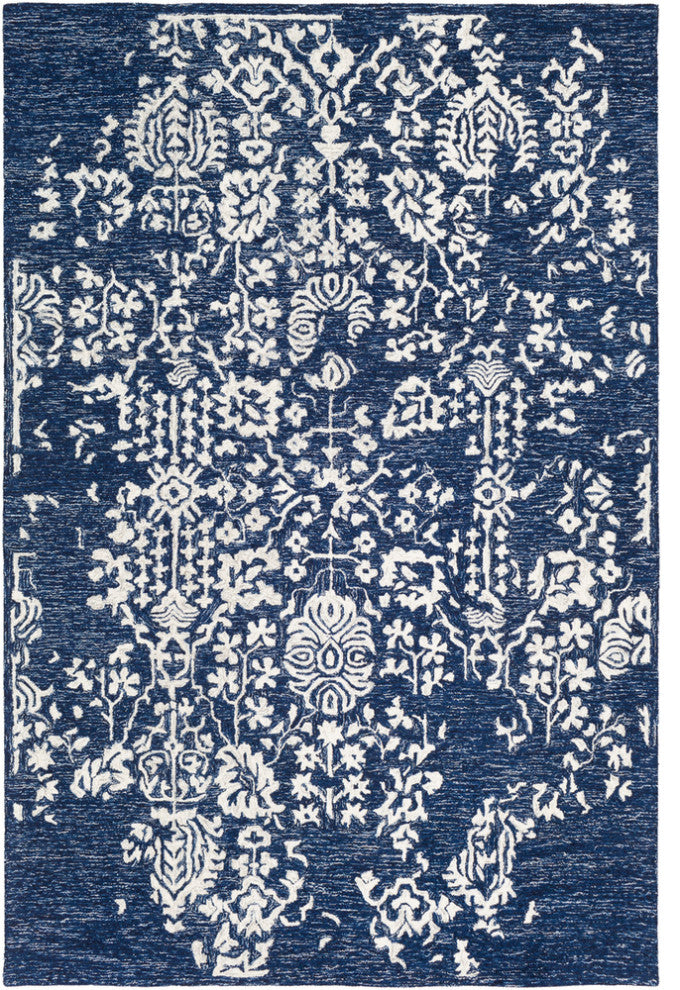 Surya Granada GND-2311 Modern Area Rug, Dark Blue, 6' x 9' Rectangle