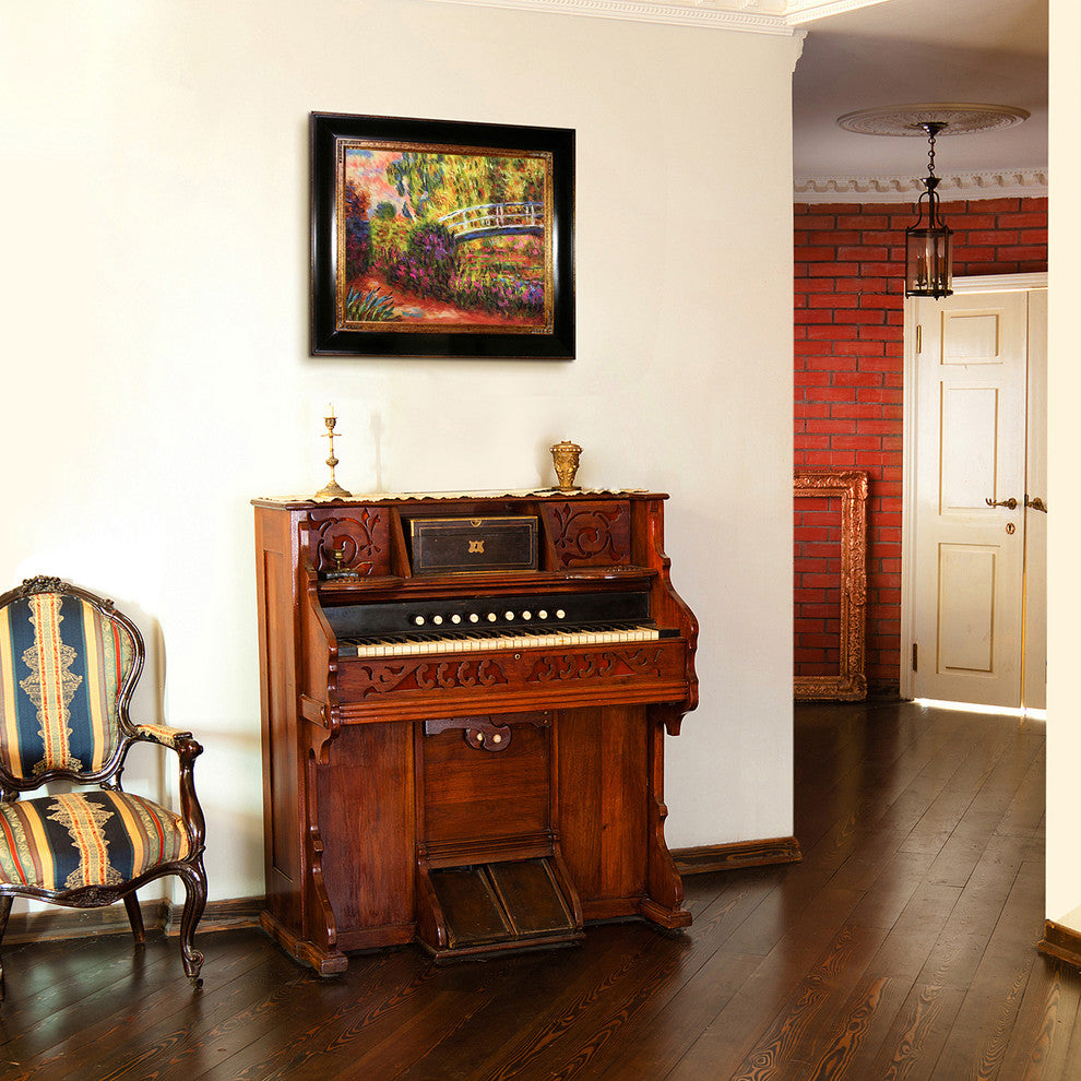 The Japanese Bridge (The Water-Lily Pond, Water Irises), 26" X 30", Opulent Frame 26" X 30"