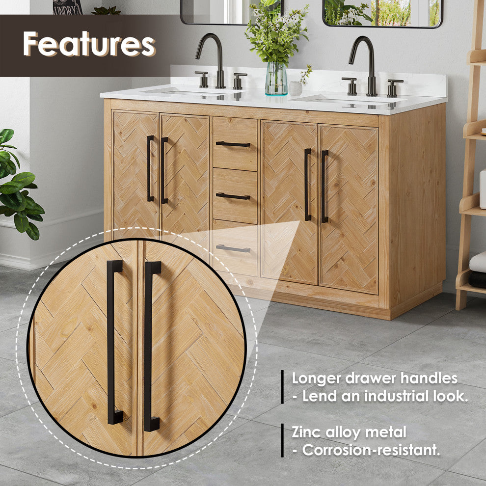 Bellavia Bath Vanity, Weathered Fir, 60", No Mirror