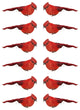 Crimson Bird Christmas Ornaments, Red, Set of 12, 5"