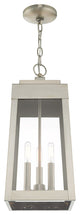 Transitional Outdoor Pendant Lantern, Brushed Nickel