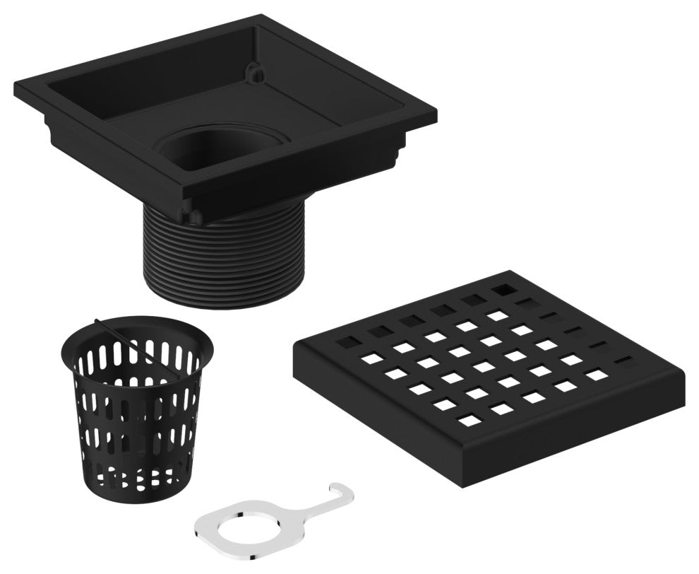 VIGO Elan Linear Shower Drain, Matte Black, 4"