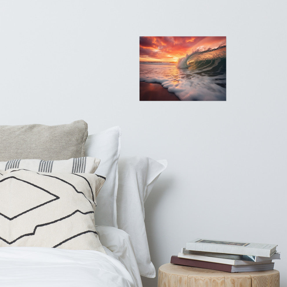 Coastal Art: Golden Barrel  Photorealistic Digital Artwork Loose Art Print, 12" X 16"