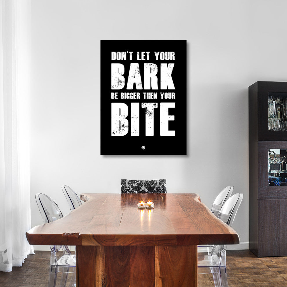"Bark And Bite Poster Black" Fine Art Print