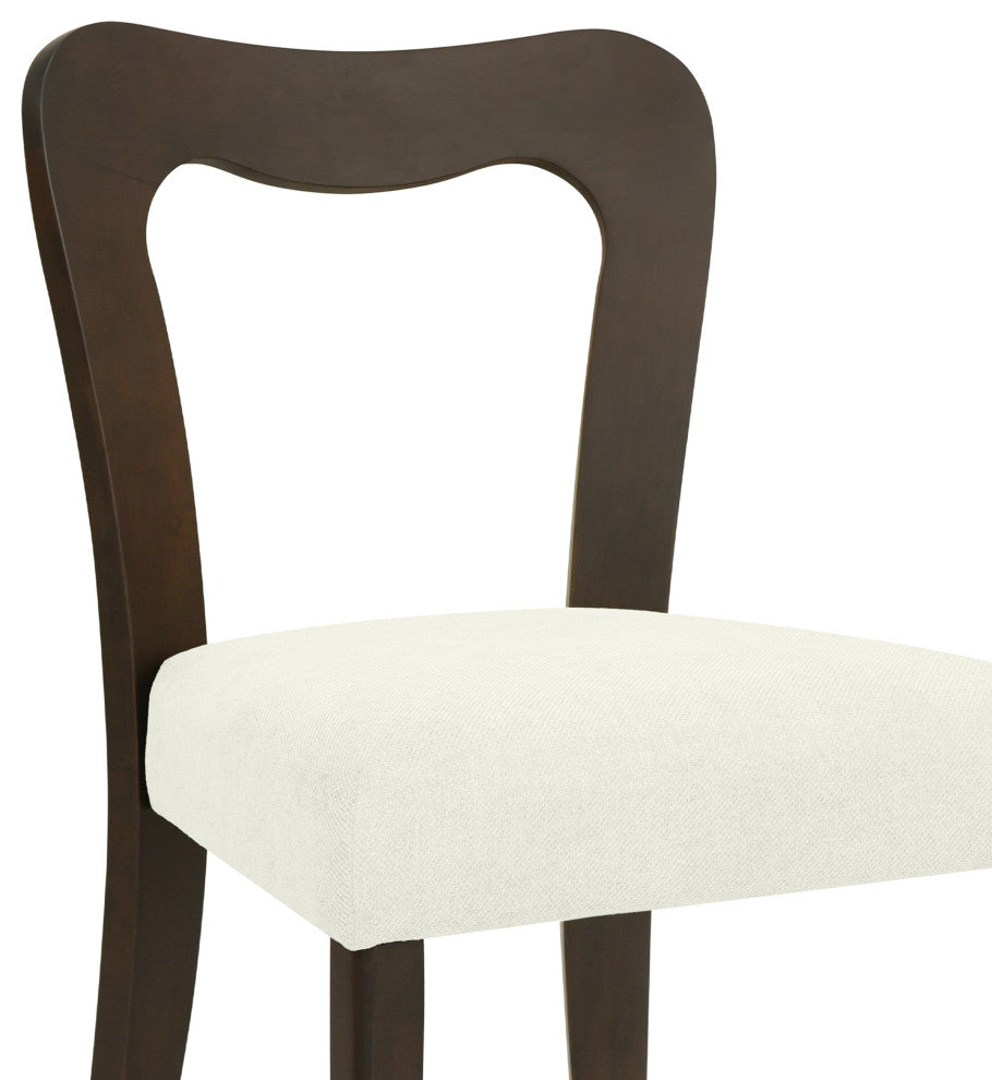 GDF Studio Modern Open Back Dining Chair, Set of 2, Dark Brown/Beige