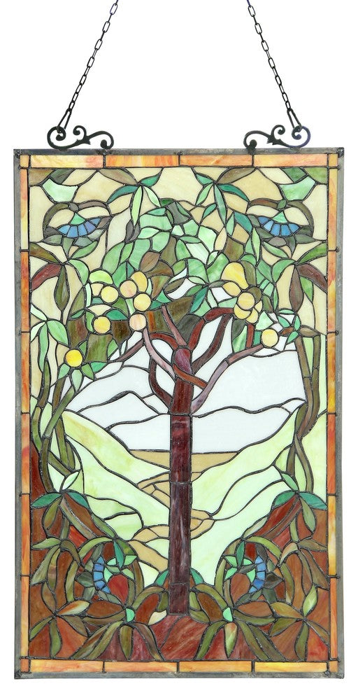 Olea Tiffany-Glass "Fruits Of Life" Window Panel